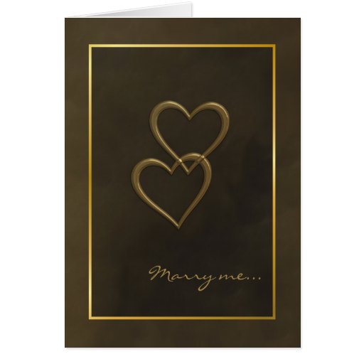 Tarjeta de la propuesta de matrimonio de los coraz