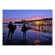 Tarjeta de la puesta del sol de California