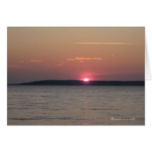 Tarjeta de la puesta del sol de Peconic (espacio e