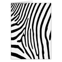 Tarjeta de la raya de la cebra (blanco y negro)
