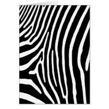 Tarjeta de la raya de la cebra (negro y blanco)