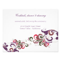 Tarjeta de la recepción invitacion personal 
