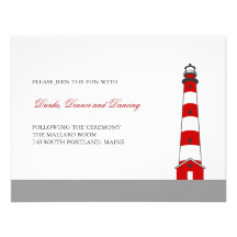Tarjeta de la recepción nupcial del faro comunicados personalizados