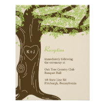 Tarjeta de la recepción nupcial del roble invitación personalizada