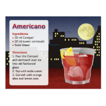 Tarjeta de la receta de Americano Tarjetas Postales