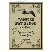 Tarjeta de la receta de Halloween de la sangre del