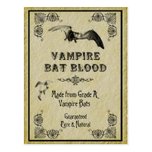 Tarjeta de la receta de Halloween de la sangre del Tarjetas Postales