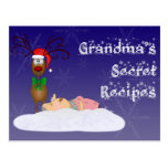 Tarjeta de la receta de la abuela del navidad tarjeta postal