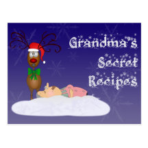 Tarjeta de la receta de la abuela del navidad tarjeta postal