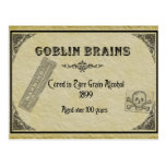 Tarjeta de la receta de los cerebros del Goblin Postal