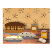 Tarjeta de la receta de los postres del país tarjetas postales