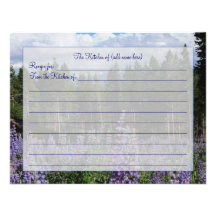 Tarjeta de la receta del verano de la montaña roco invitación