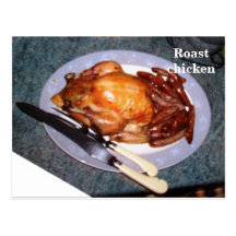 Tarjeta de la receta - pollo asado tarjetas postales