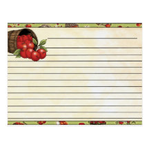 Tarjeta de la receta postal