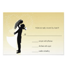 Tarjeta de la respuesta del boda de la silueta de  anuncio