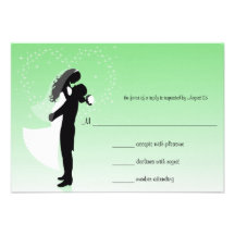 Tarjeta de la respuesta del boda de la silueta de  invitación