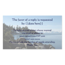 Tarjeta de la respuesta del boda del lago Tahoe Tarjetas De Visita