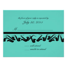 Tarjeta de la respuesta del Saxophone/ Invitación Personalizada