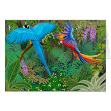Tarjeta de la selva del Macaw