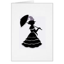Tarjeta de la silueta del parasol