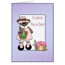 Tarjeta de la sobrina del oso de Pascua