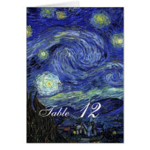 Tarjeta de la tabla de cena. Vincent van Gogh, noc