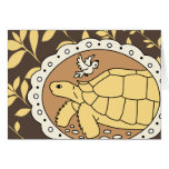 Tarjeta de la tortuga de Sulcata (óvalo marrón) tarjetas