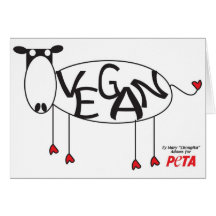 Tarjeta de la vaca del vegano