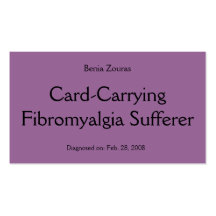 Tarjeta de la víctima del Fibromyalgia Tarjeta-Que Tarjetas De Visita