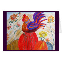 Tarjeta de las calabazas del gallo