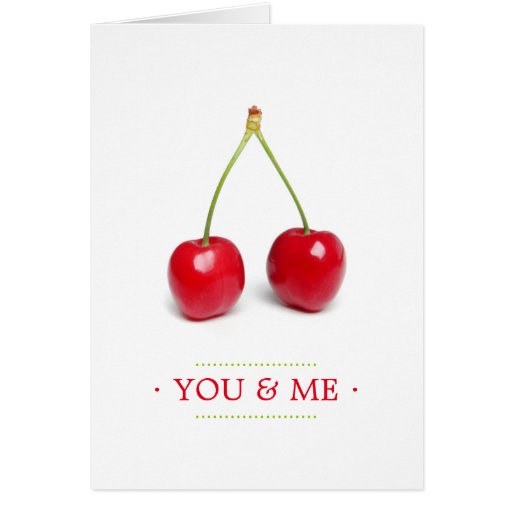 Tarjeta de las cerezas del amor