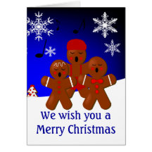 Tarjeta de las Felices Navidad de los Carolers del
