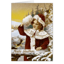 Tarjeta de las Felices Navidad del vintage