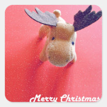Tarjeta de las Felices Navidad Pegatina Cuadradas