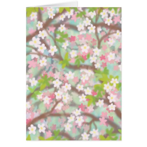 Tarjeta de las flores de cerezo de la primavera