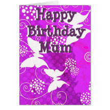 Tarjeta de las mariposas del cumpleaños de la madr