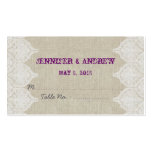 Tarjeta de lino del acompañamiento del boda del vi tarjetas de negocio