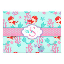 Tarjeta de little mermaid castaña anuncios personalizados