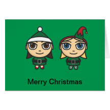 Tarjeta de los duendes del navidad