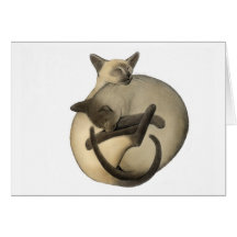 Tarjeta de los gatos siameses de Yin Yang