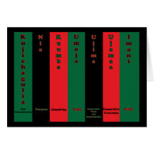Tarjeta de los principios de Kwanzaa siete