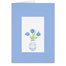 Tarjeta de los tulipanes azules