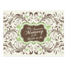 Tarjeta de memoria floral verde de Brown para la n Tarjeta Postal