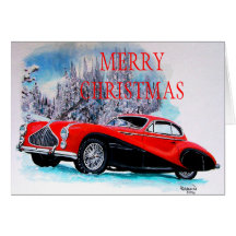 TARJETA DE NAVIDAD 1951 del cupé de Talbot-Lago T2