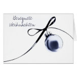 Tarjeta de Navidad alemana del ornamento azul tarjetas