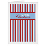 Tarjeta de Navidad azul de las rayas del navidad