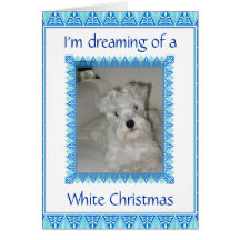 Tarjeta de Navidad blanca del Schnauzer
