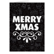 Tarjeta de Navidad blanca negra tarjetas