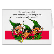 Tarjeta de Navidad chistosa de los duendes