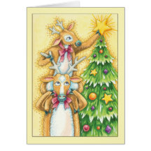 Tarjeta de Navidad con pares lindos de poner del r